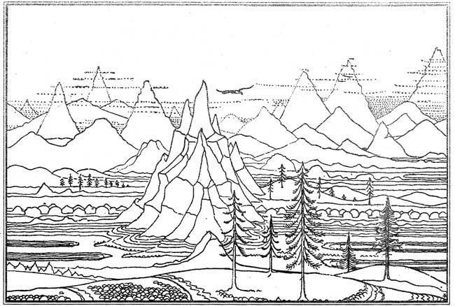 Изглед от орловите гнезда към Портата на гоблините и Мъгливите планини Hobit_B_3_Izgled_kym_Planinata.jpg