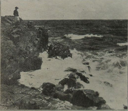 На носъ Скамни — изгледъ къмъ югъ. Скалата на мечтателката. grad_sozopol_na_nos_skamni.jpg