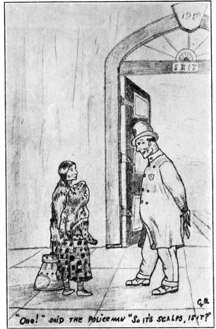 — Охо! — възкликна полицаят. — Ще скалпирате, а? sajo14.png