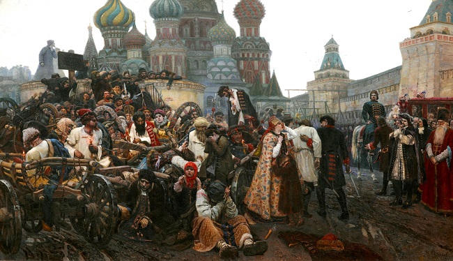 Утрото преди екзекуцията на стрелците 1881 г. Масл. бои, платно, 218 x 379 см. Москва, Третяковска галерия. 7_ekzekutzija.jpg